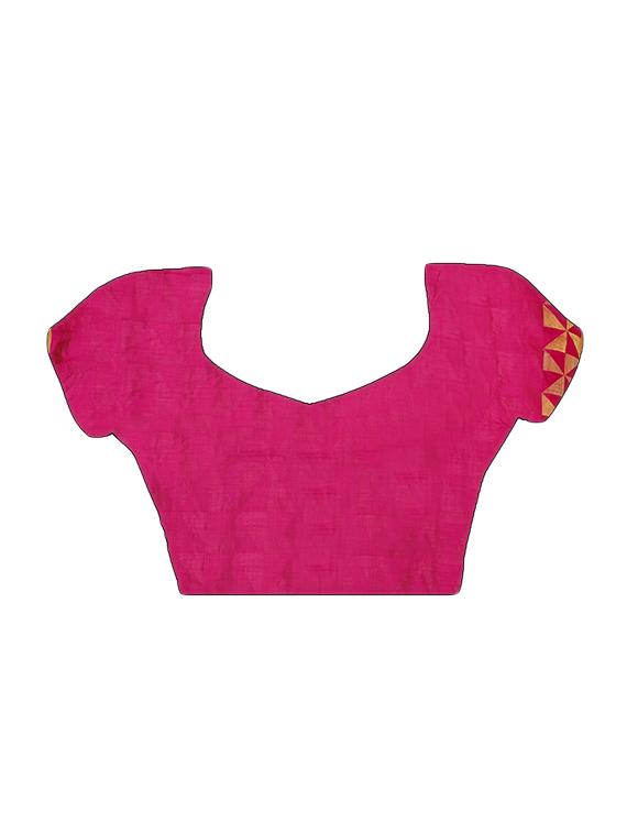 pink woven saree with blouse - 14795233 - Zoom Image - 3