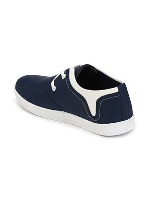 blue leatherette lace up sneaker - 14795417 - Standard Image - 3