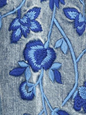 blue embroidered denim jacket - 14800550 - Standard Image - 3