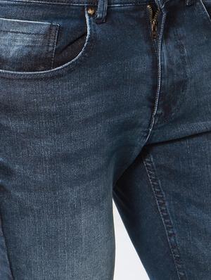 blue cotton blend washed jeans - 14801724 - Standard Image - 3