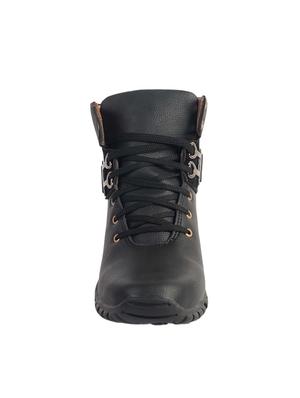 black leatherette high ankle boots - 14804814 - Standard Image - 3