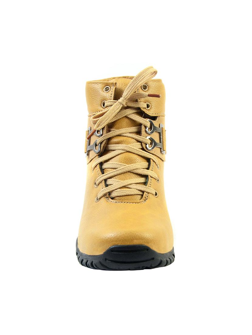 beige leatherette high ankle boots - 14804815 - Zoom Image - 3