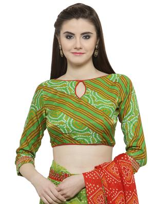 bandhani printed saree with blouse - 14807005 - Standard Image - 3
