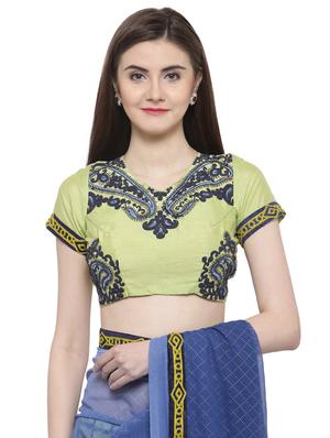 checkered embellished saree with blouse - 14807125 - Standard Image - 3