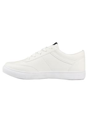 white Leatherette lace up sneaker - 14807695 - Standard Image - 3