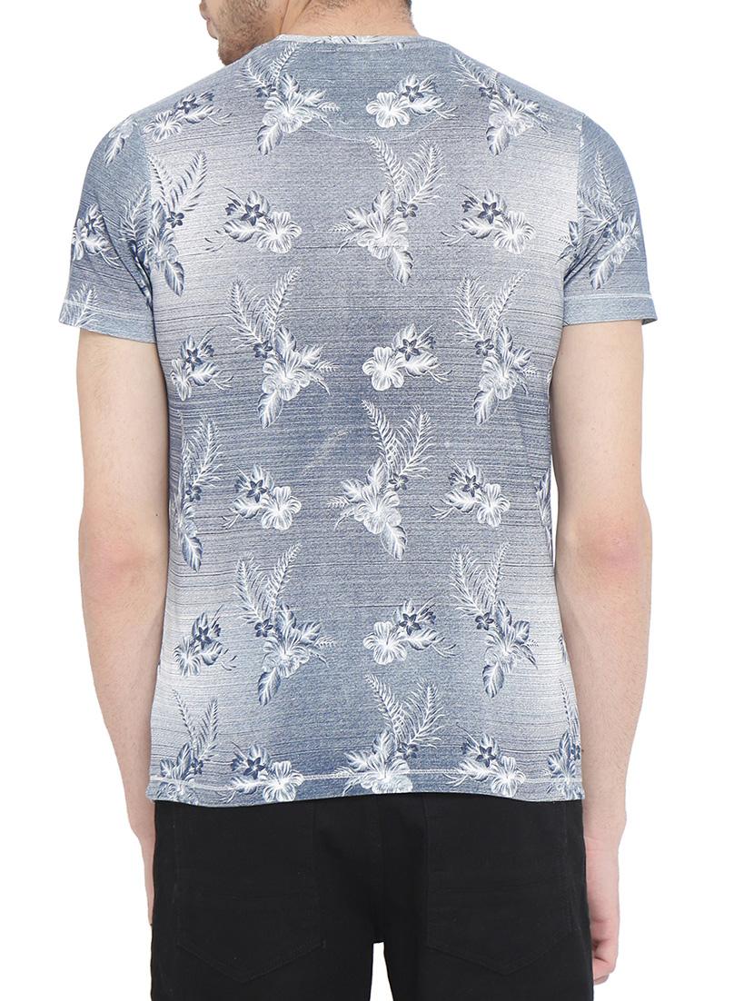 blue cotton all over print tshirt - 14808500 - Zoom Image - 3