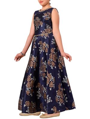 blue silk blend party gown - 14809941 - Standard Image - 3