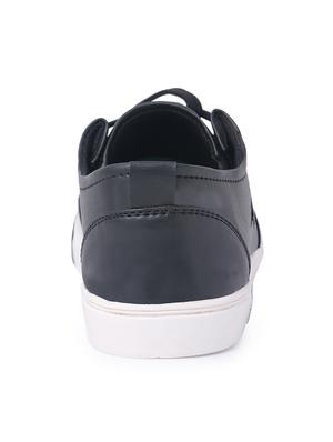 black leatherette lace up sneaker - 14811723 - Standard Image - 3