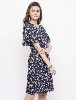 flared sleeves floral A-line dress - 14811740 - Standard Image - 3