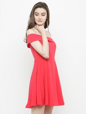 red off shoulder dress - 14811744 - Standard Image - 3