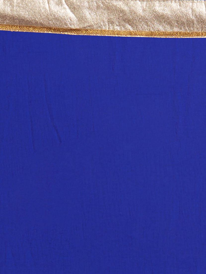 blue faux georgette embroidered saree with blouse - 14813993 - Zoom Image - 3