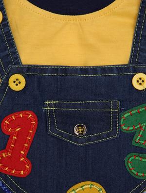 yellow cotton blend dungaree - 14815670 - Standard Image - 3