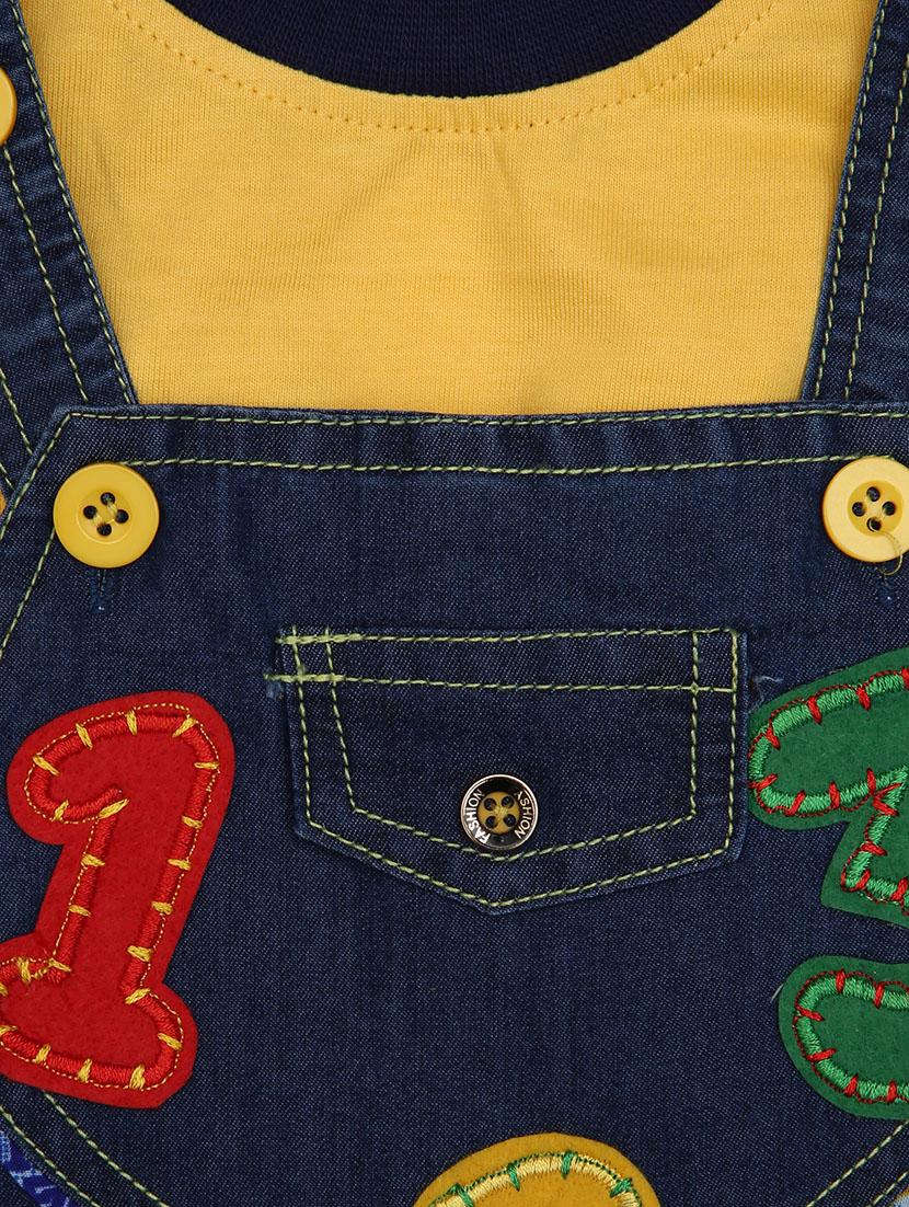 yellow cotton blend dungaree - 14815670 - Zoom Image - 3