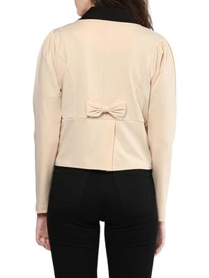 beige solid summer jacket - 14815864 - Standard Image - 3