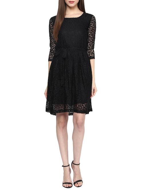 black fit and flare dress - 14817040 - Standard Image - 1