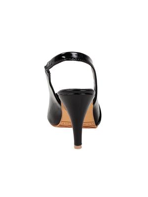 black faux leather back strap sandals - 14817469 - Standard Image - 3