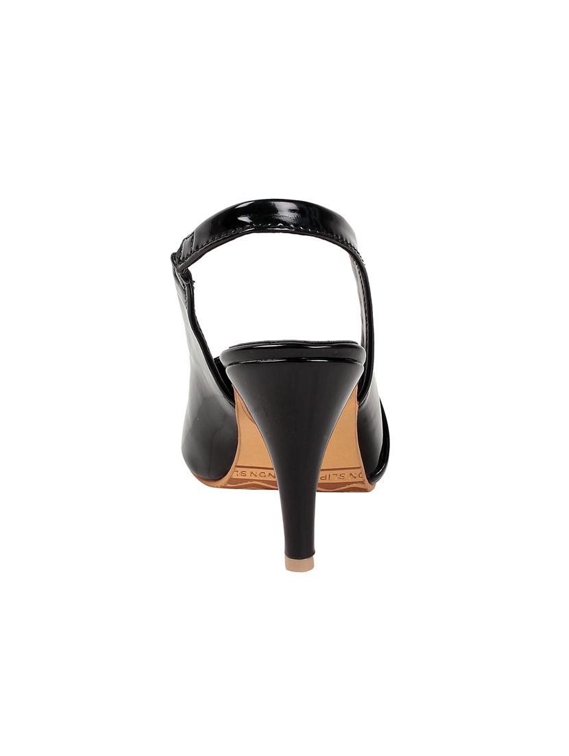 black faux leather back strap sandals - 14817469 - Zoom Image - 3