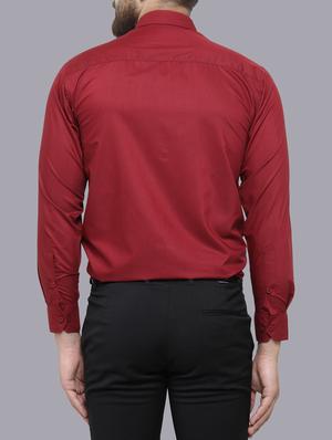 red cotton formal shirt - 14841529 - Standard Image - 3