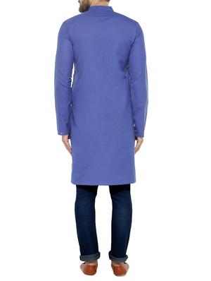 blue cotton long kurta - 14841823 - Standard Image - 3