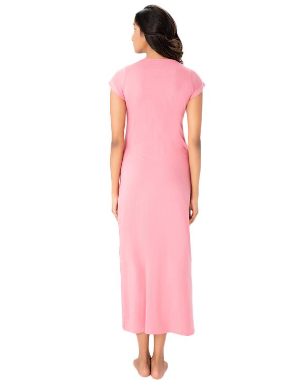 pink cotton nightwear gown - 14844755 - Zoom Image - 3