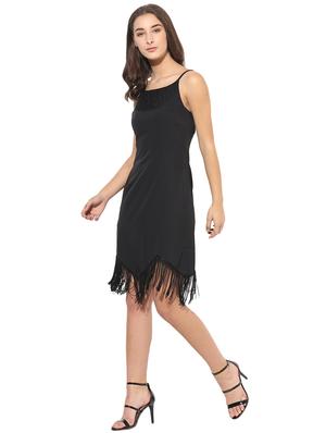 fringed lace detail asymmetric dress - 14845602 - Standard Image - 3