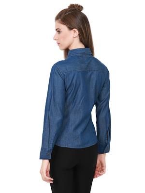 heather hues blue denim embroidered shirt - 14845614 - Standard Image - 3
