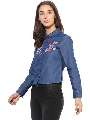 blue denim regular shirt - 14845625 - Standard Image - 3