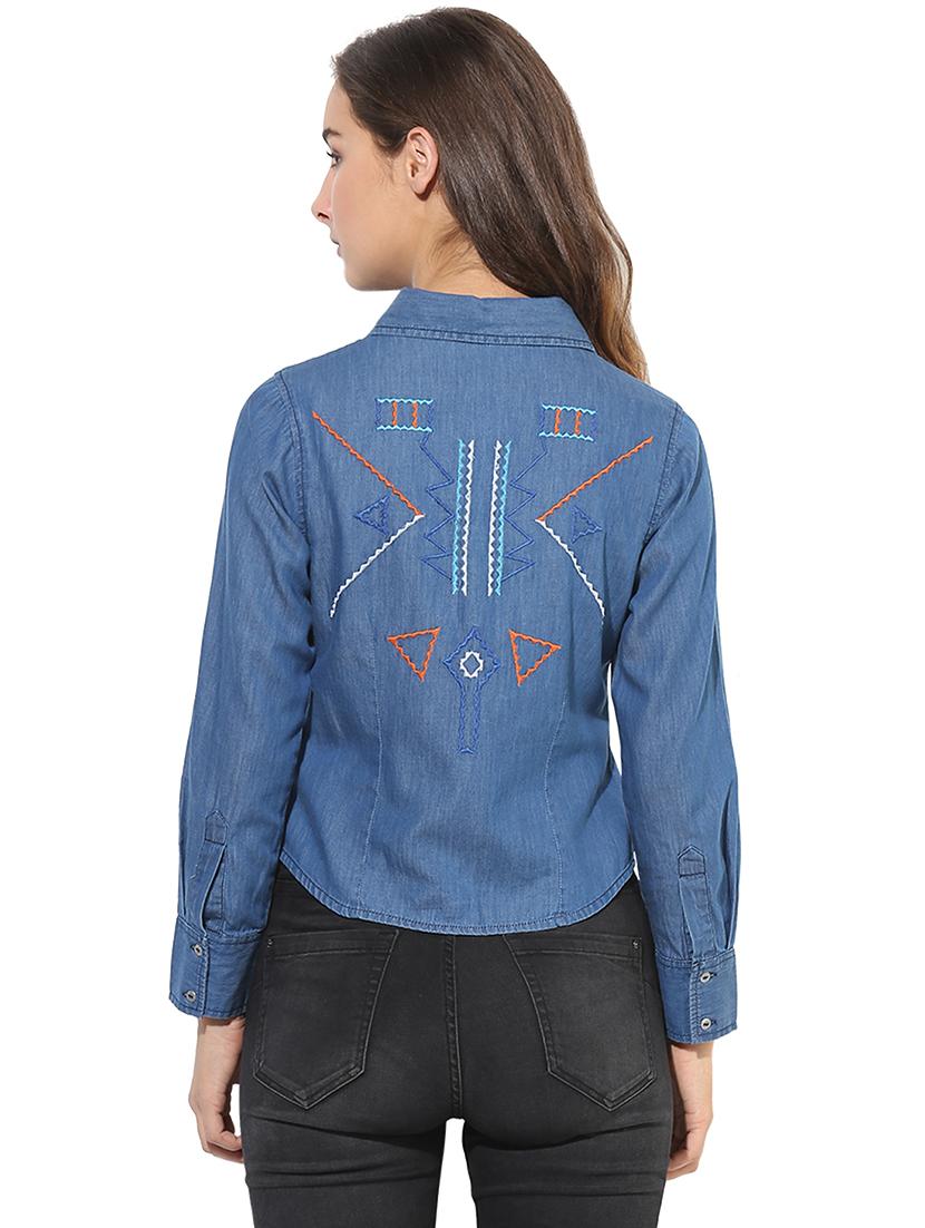blue denim regular shirt - 14845629 - Zoom Image - 3
