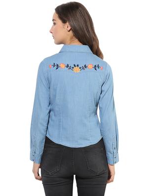 blue denim regular shirt - 14845630 - Standard Image - 3