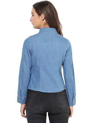 heather hues blue denim embroidered shirt - 14845632 - Standard Image - 3