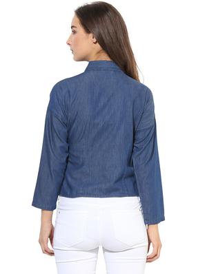 heather hues blue denim embroidered shirt - 14845635 - Standard Image - 3