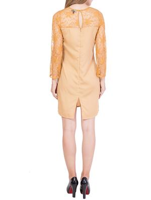 orange solid shift dress - 14845716 - Standard Image - 3