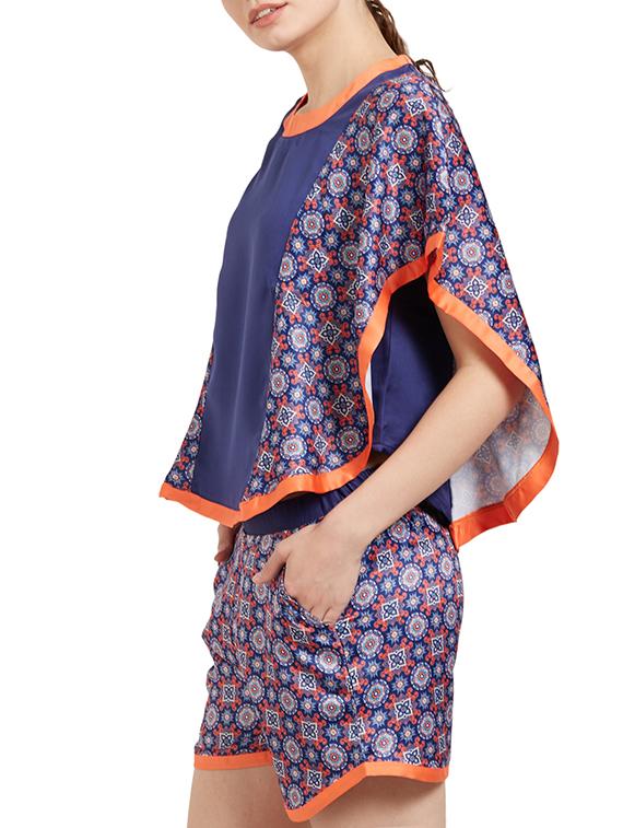 blue nightwear shorts set - 14847183 - Zoom Image - 3
