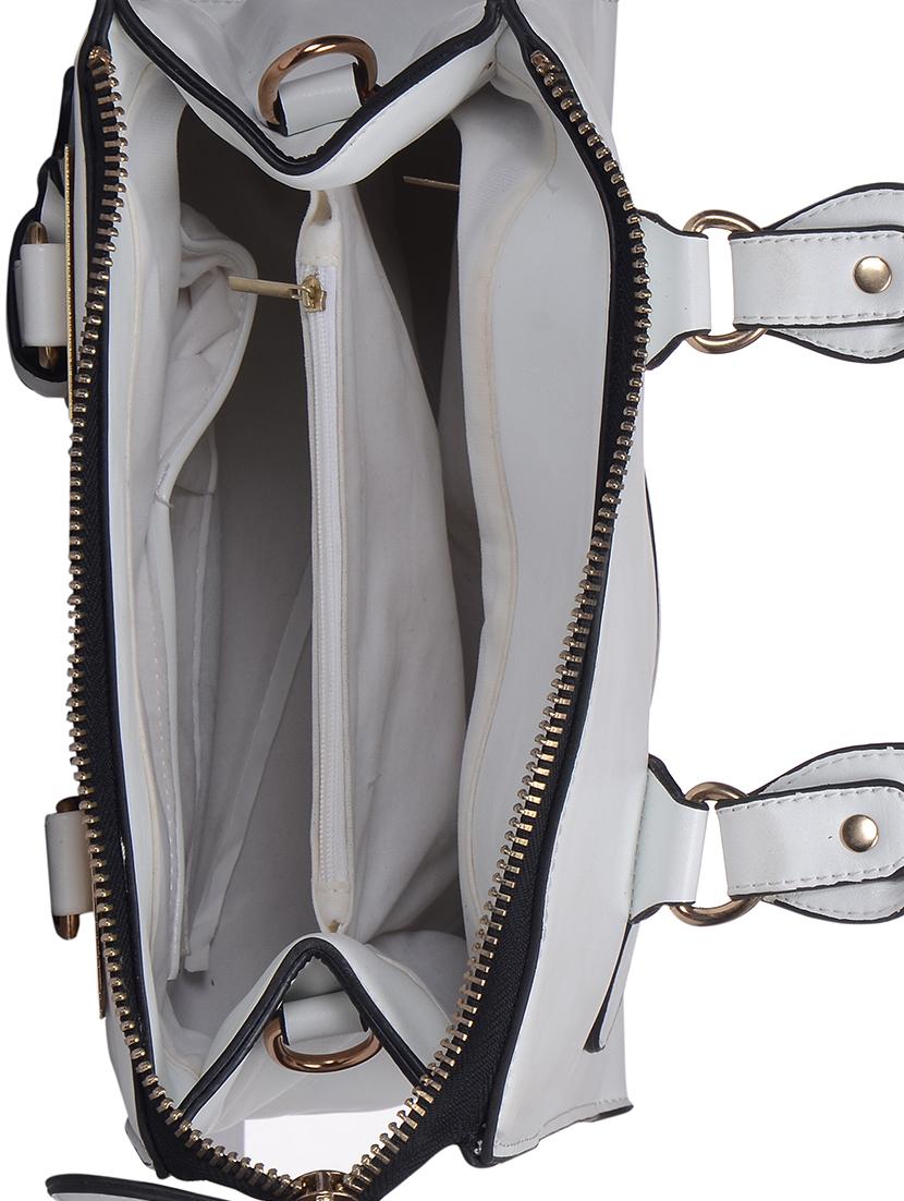 white leatherette handbag - 14848779 - Zoom Image - 3