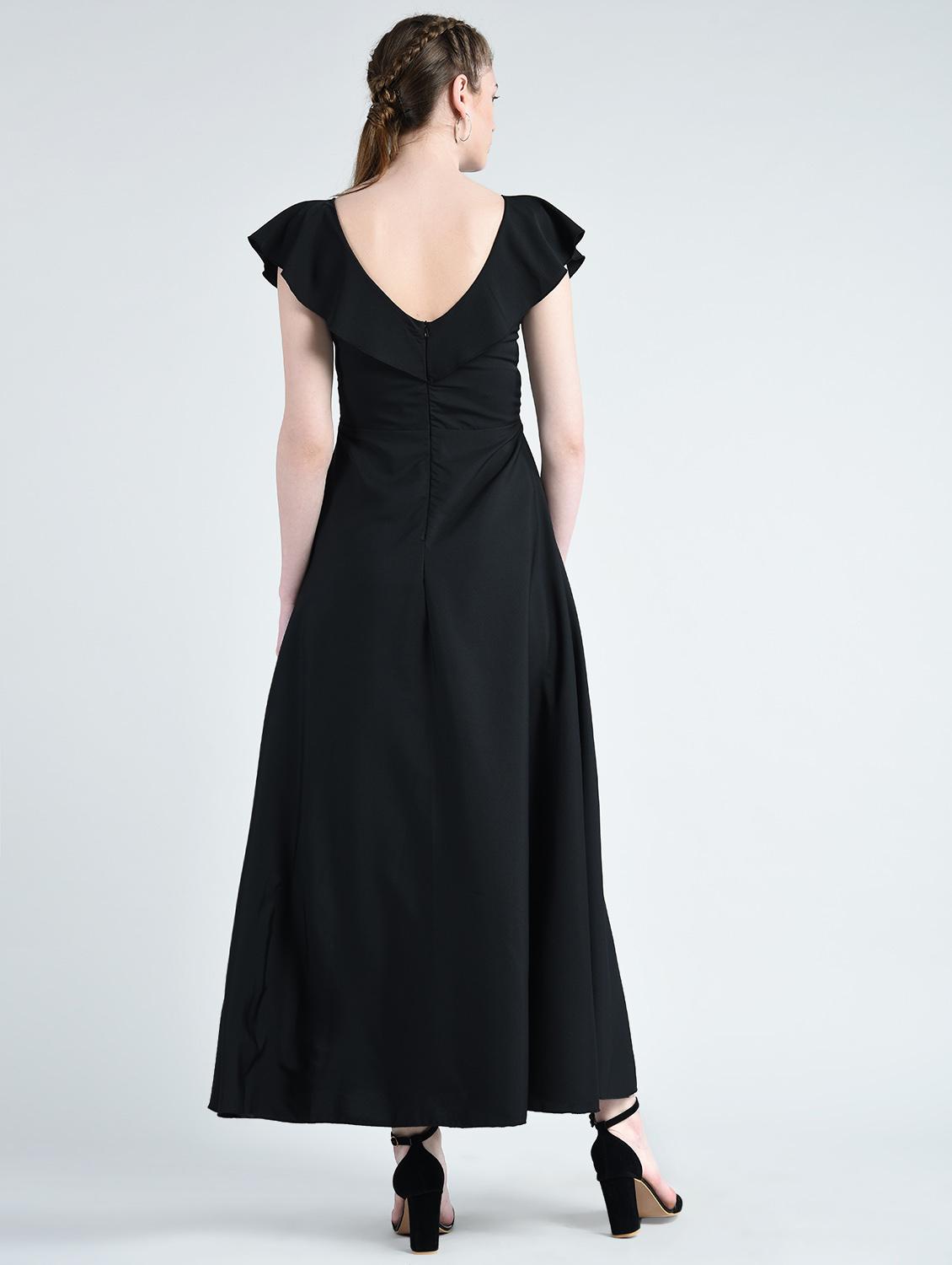 boat neck flared gown - 14848876 - Zoom Image - 3