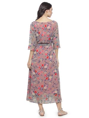 tie front floral a-line dress - 14849821 - Standard Image - 3
