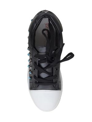 black leatherette plimsolls sneakers - 14853453 - Standard Image - 3