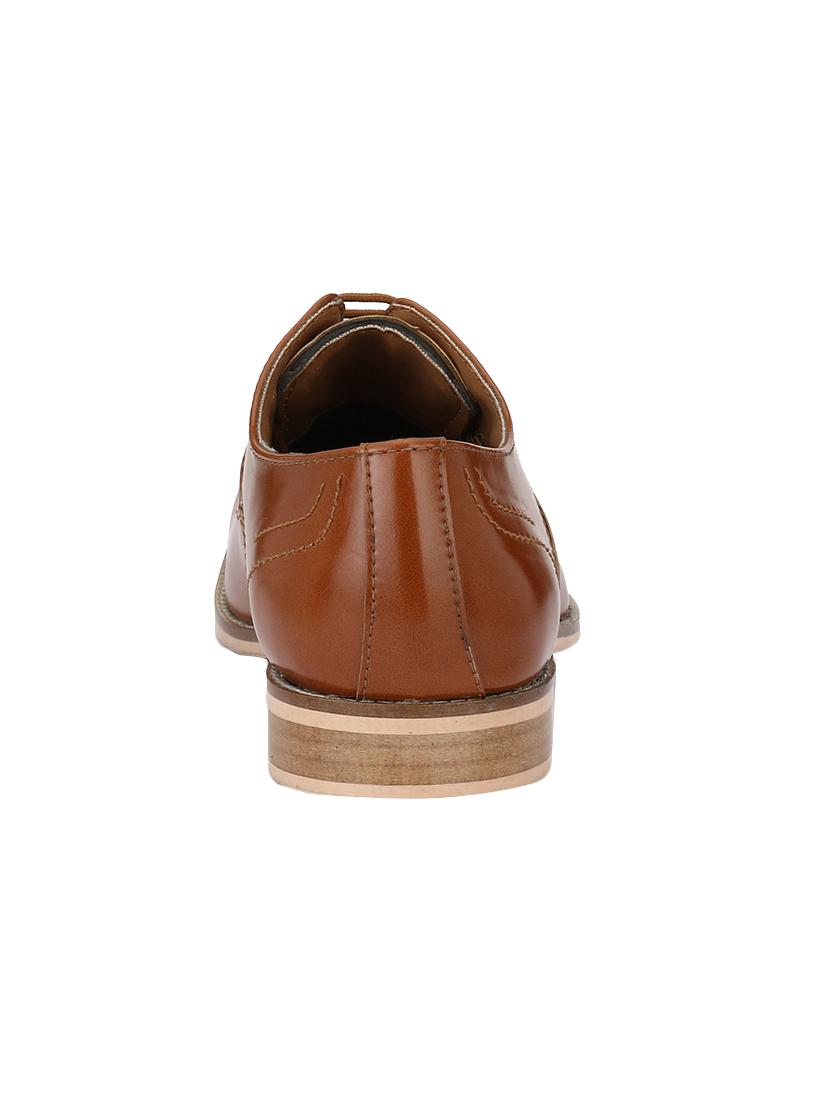 tan leatherette lace-up derbys - 14855418 - Zoom Image - 3