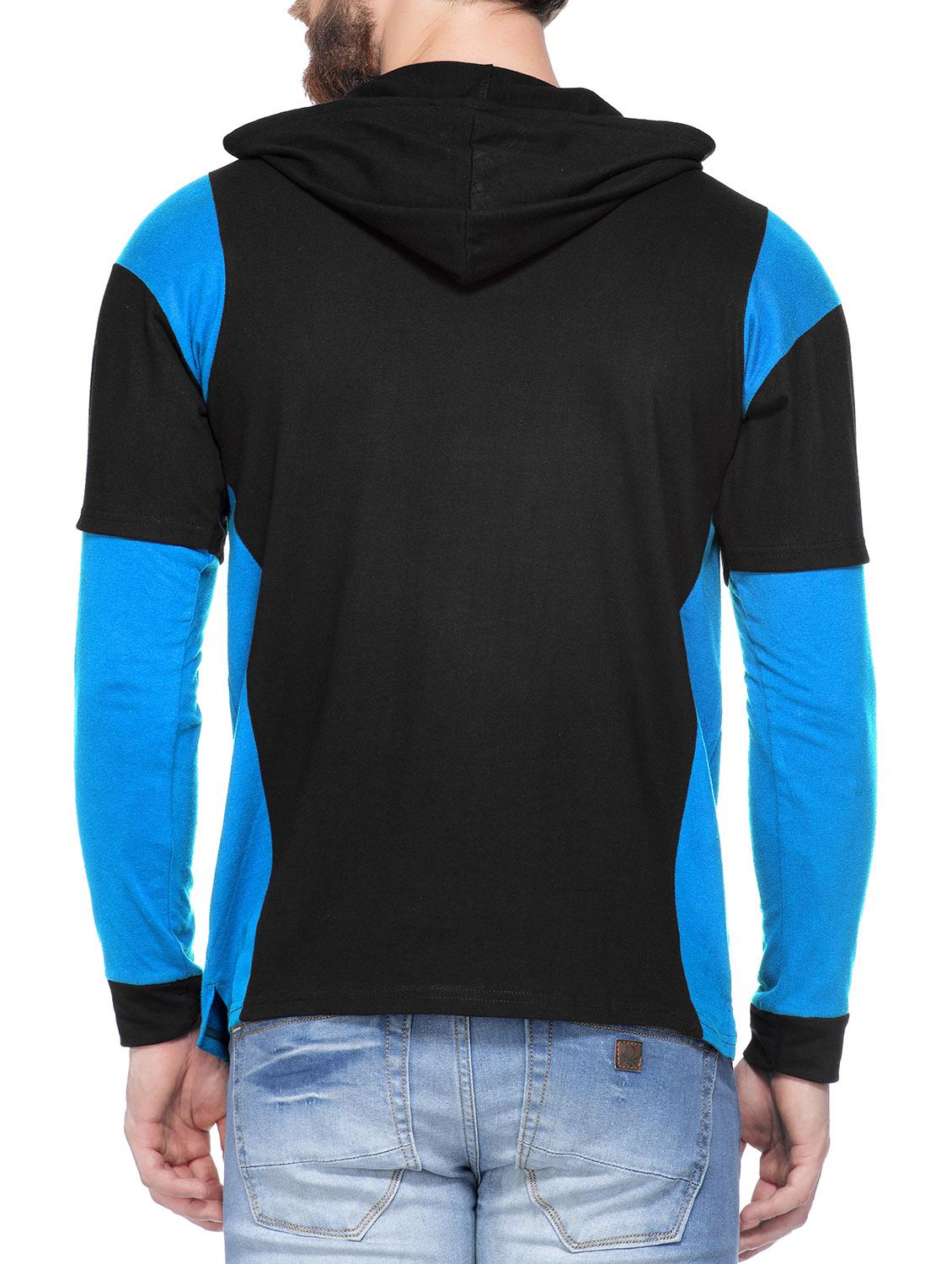 black cotton color block t-shirt - 14862058 - Zoom Image - 3