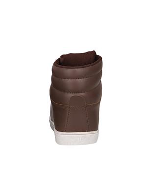 brown leatherette lace up sneaker - 14862227 - Standard Image - 3
