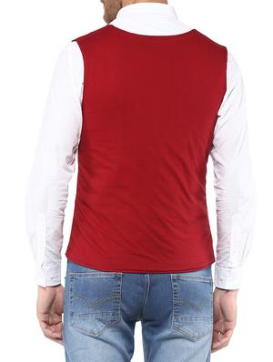 red cotton waist coat - 14864379 - Standard Image - 3