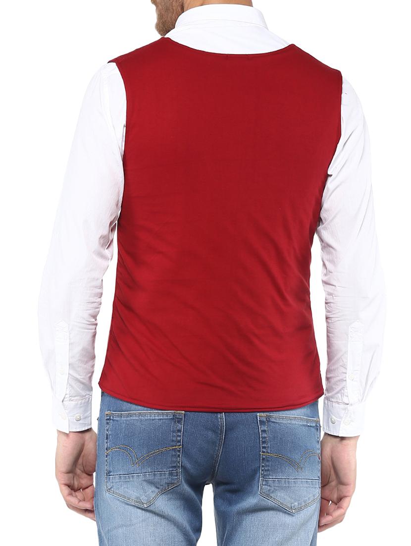 red cotton waist coat - 14864379 - Zoom Image - 3