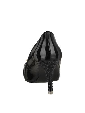 black faux leather slip on pumps - 14865251 - Standard Image - 3