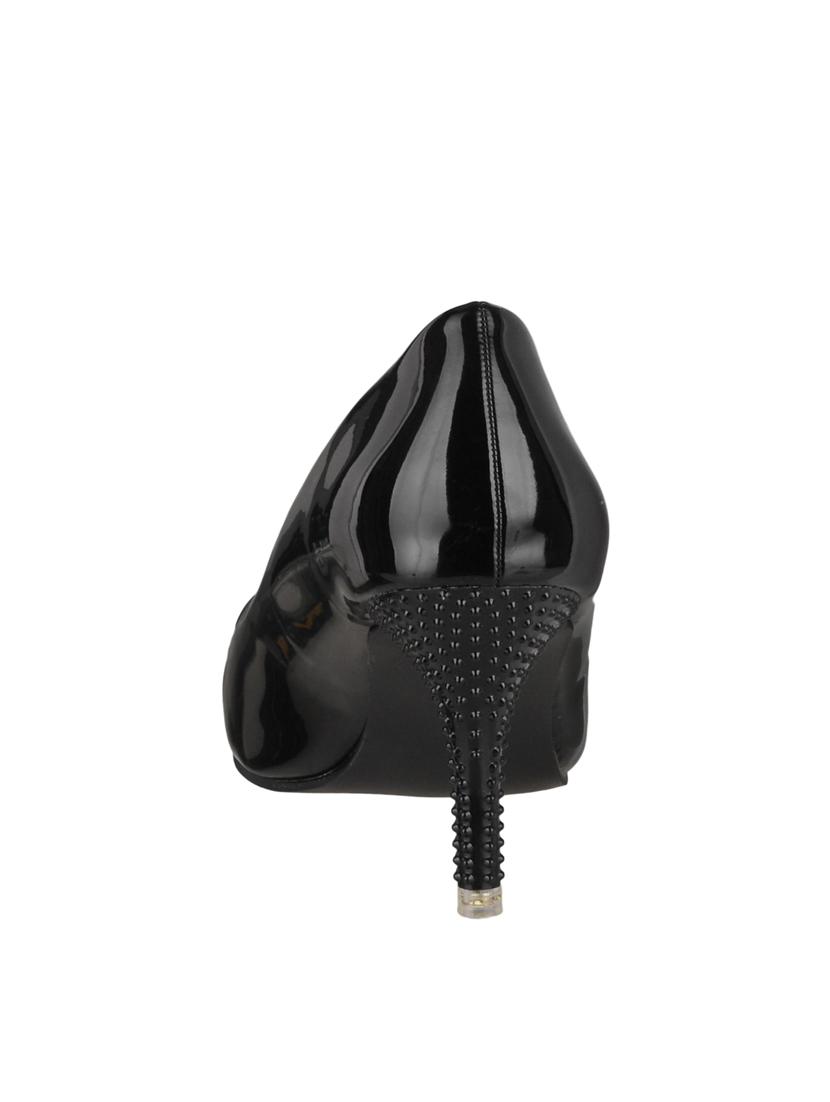 black faux leather slip on pumps - 14865254 - Zoom Image - 3