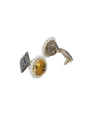 multi colored brass jhumka earrings - 14868364 - Standard Image - 3
