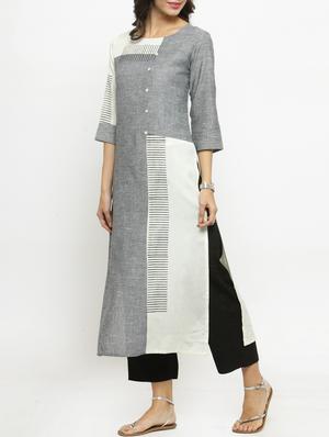 melange stripes printed kurta - 14868382 - Standard Image - 3