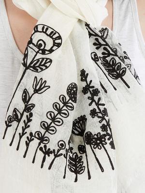 embroidered solid stole - 14870990 - Standard Image - 3
