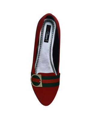 red faux leather slip on ballerina - 14871879 - Standard Image - 3