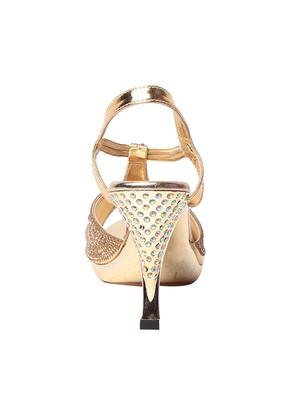 gold back strap sandal - 14873056 - Standard Image - 3