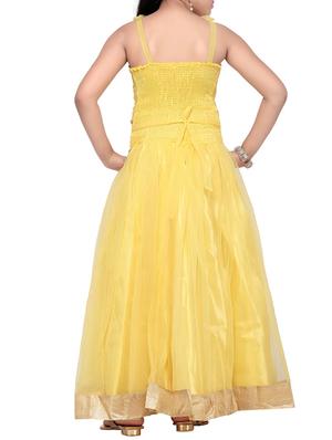 yellow net party gown - 14873211 - Standard Image - 3